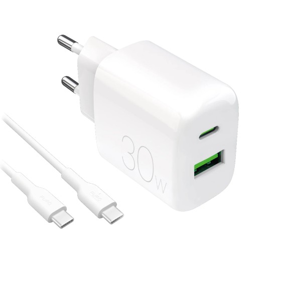 Kit Energia: Caricabatterie Pro Lite da 30W con con porta USB-A e porta USB-C + Cavo USB-C
